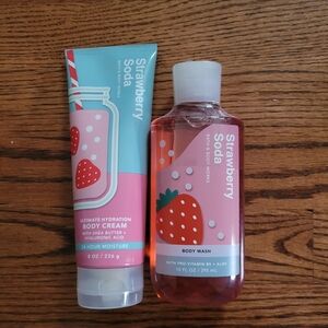 Bath & Body Wash Strawberry Soda Body Cream and Wash Set
